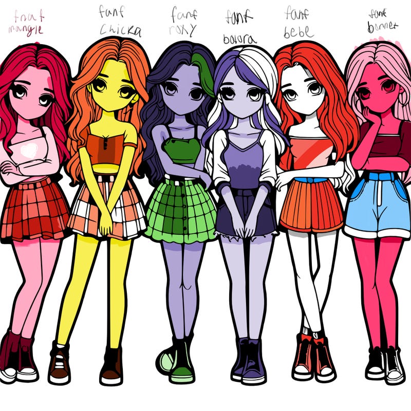 a group of girls realistic