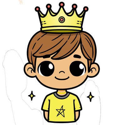 a boy with a crown