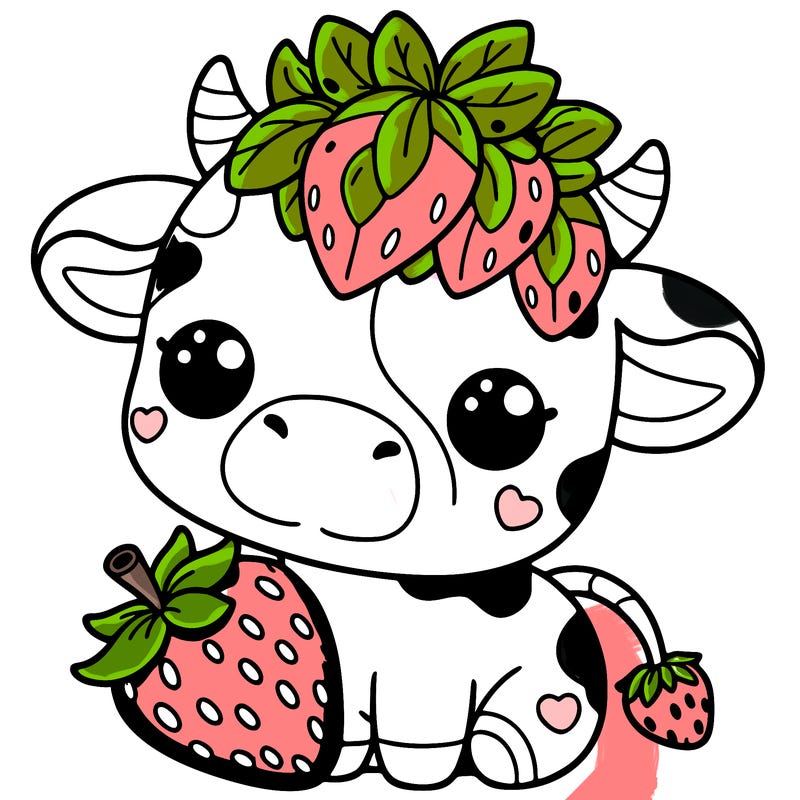 cute strawberry cow