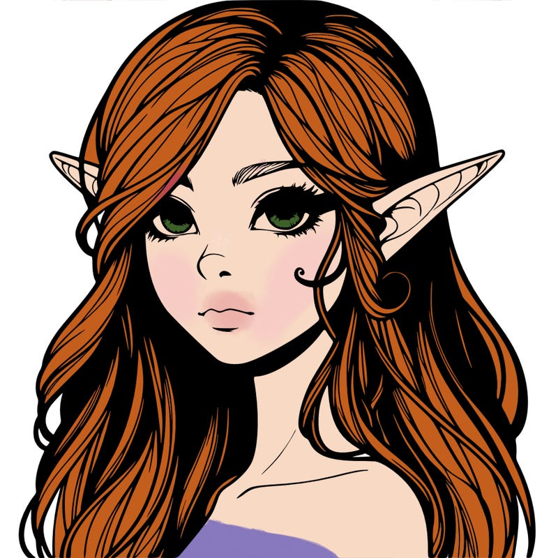 elf girl realistic dark fantasy