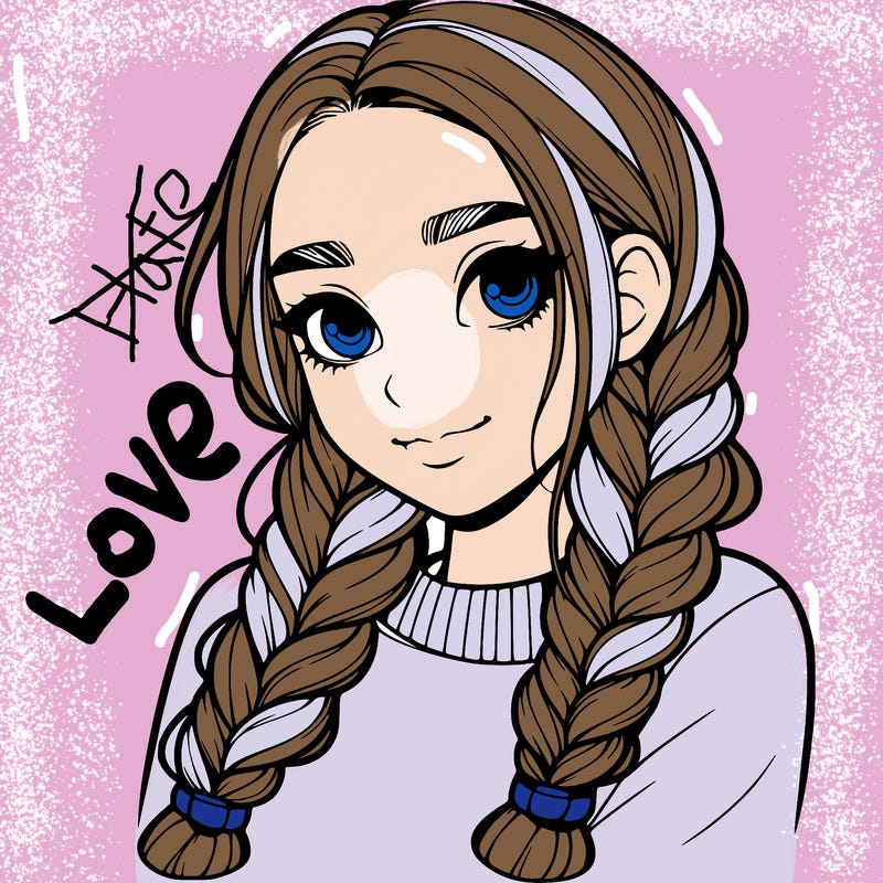 realistic girl with braids