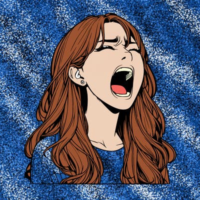 screaming realistic, girl