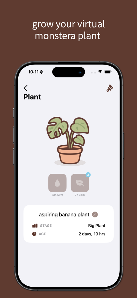 lovelee couples: love note app - Uma tela mostrando o recurso de planta virtual no aplicativo Lovelee onde os casais podem cultivar uma planta digital juntos.