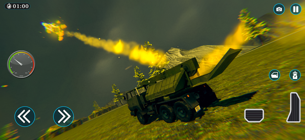 Operation War Clash of Armies - Military truck launching a rocket in Operation War Clash of Armies gameplay