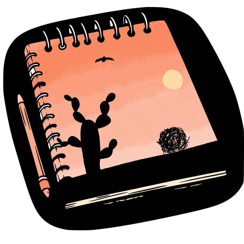 a blank sketch pad