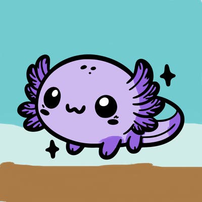 cute easy baby axolotl