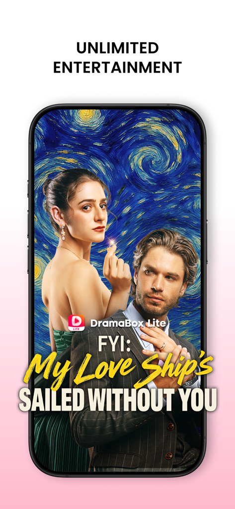DramaBox Lite - Mini Drama TV - Smartphone screen displaying vertical drama content on the DramaBox Lite app.