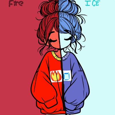 girl with baggy sweatshirt and messy bun