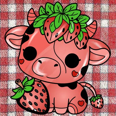 cute strawberry cow