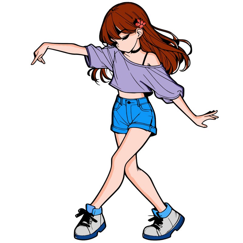realistic girl danceing