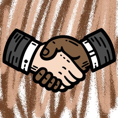 two hands shaking hands