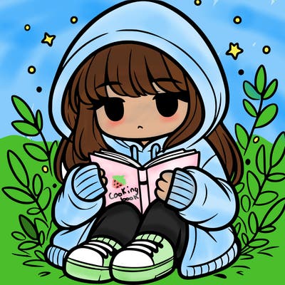 girl in oversized hoodie reading a book