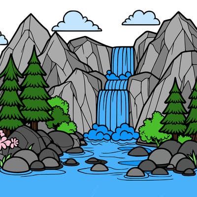 waterfall in mountain