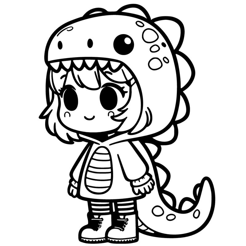 girl in dinosaur costume