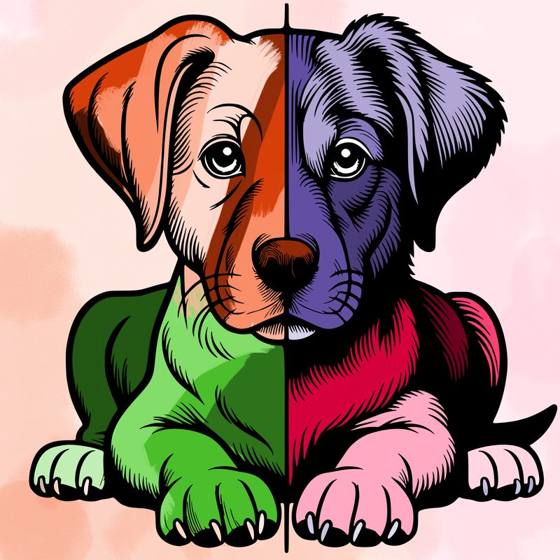 realistic dog split picture