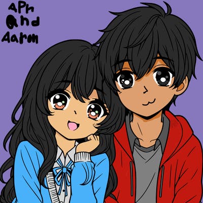 cute anime couple together