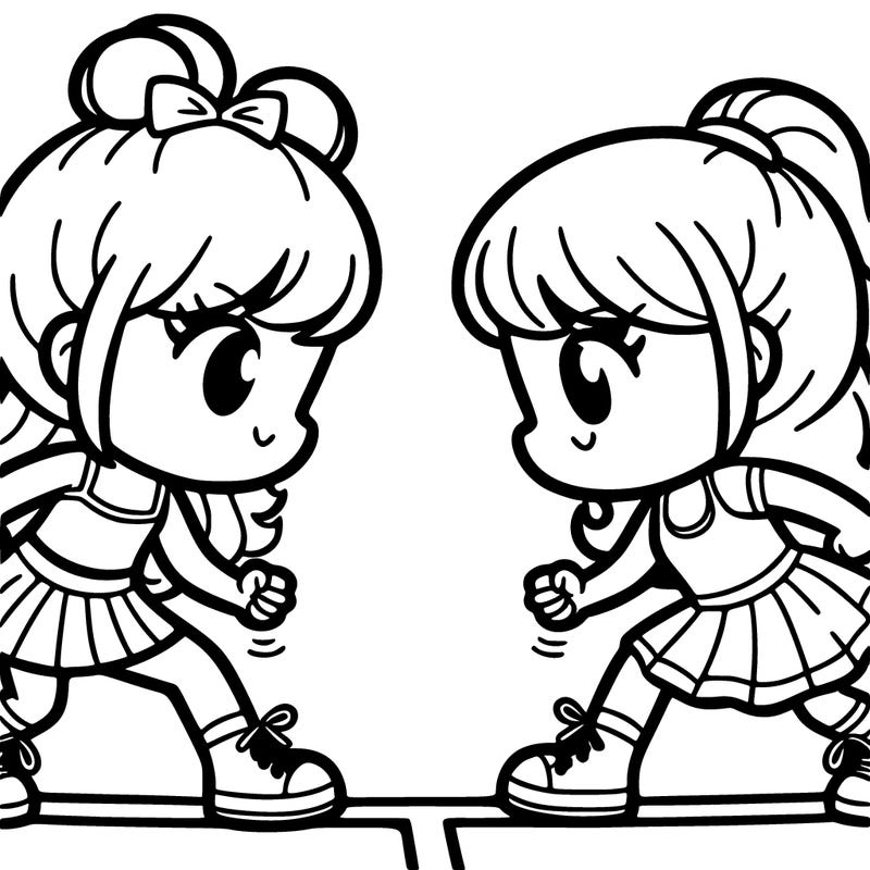 two girls versing each other