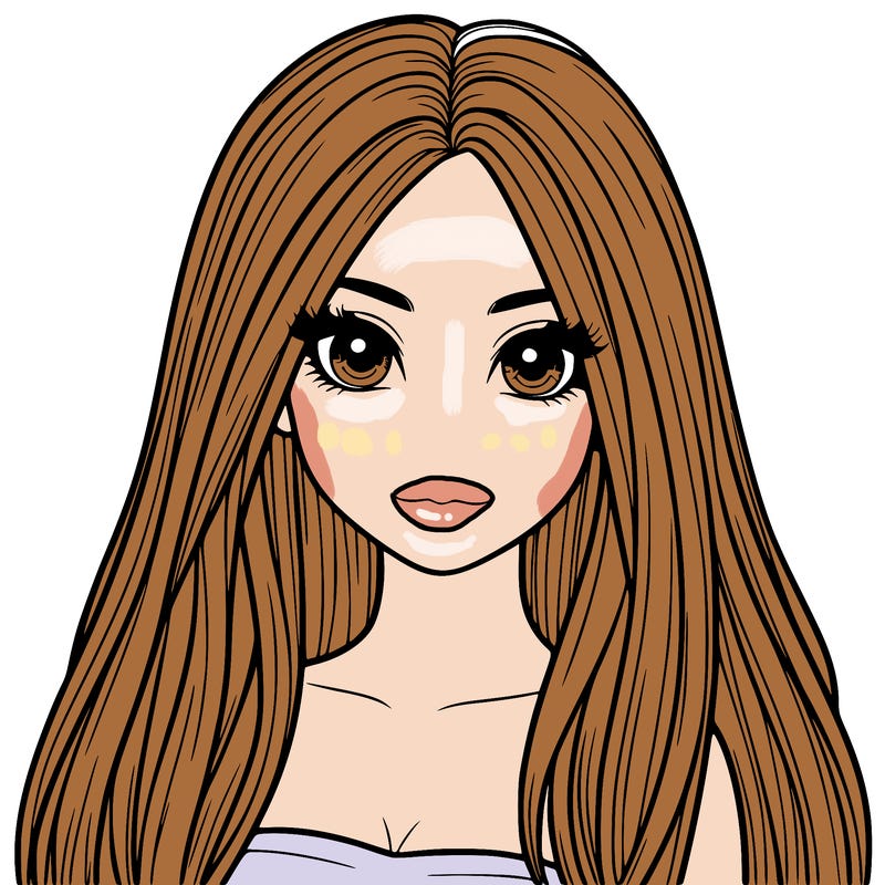 a realistic girl with long hair