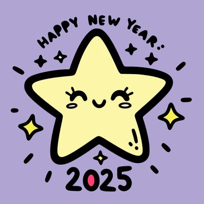 happy new year 2025 star wish