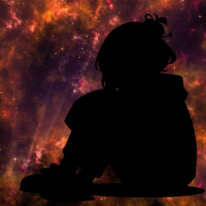 sad anime girl sitting alone