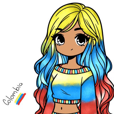 girl with long hair and a crop top with a sweater