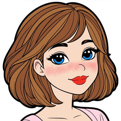 realistic girl with mid hair