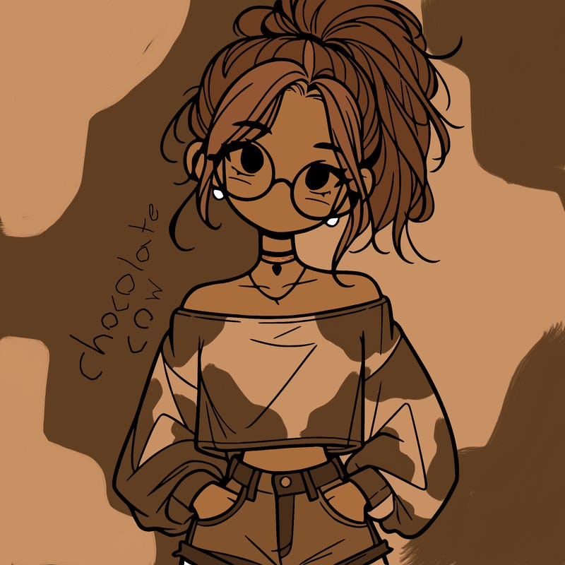 girl with a messy ponytail glasses a baggy crop top and jean shorts