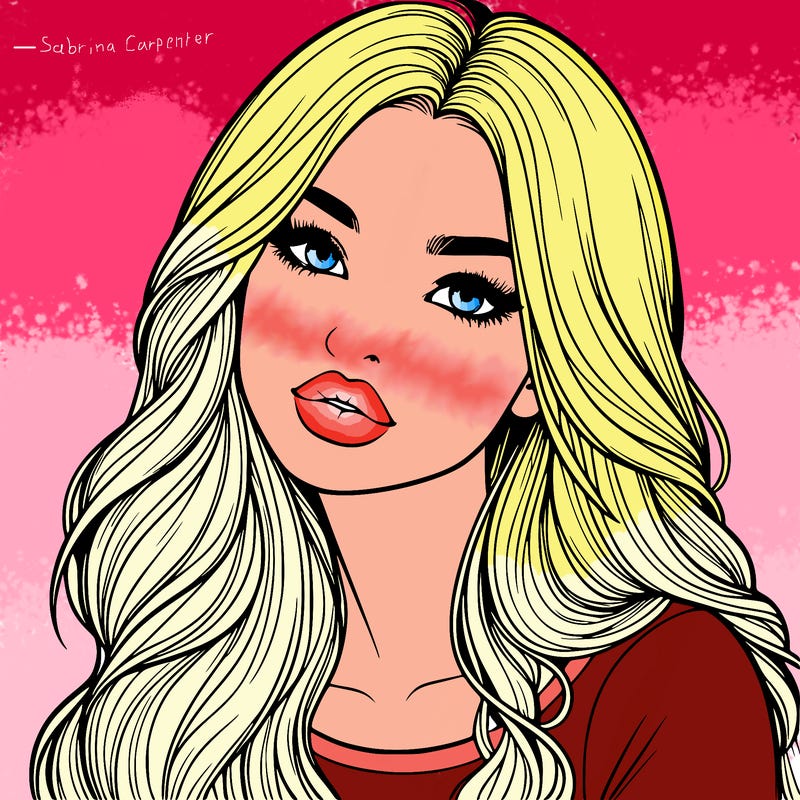 realistic girl with hair on her hair and lips