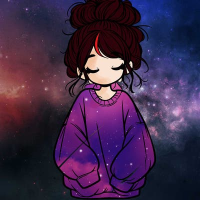 girl with baggy sweatshirt and messy bun