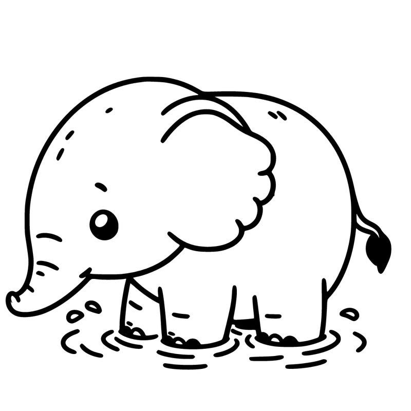 elephant from the side bathing