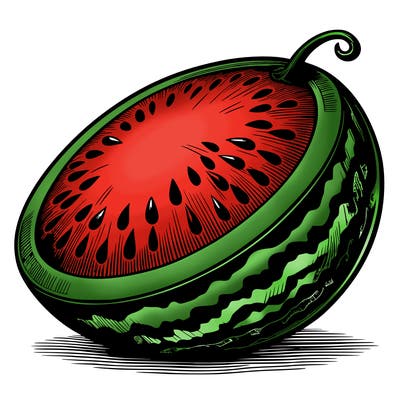 realistic, watermelon