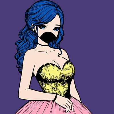 realistic girl in prom dress