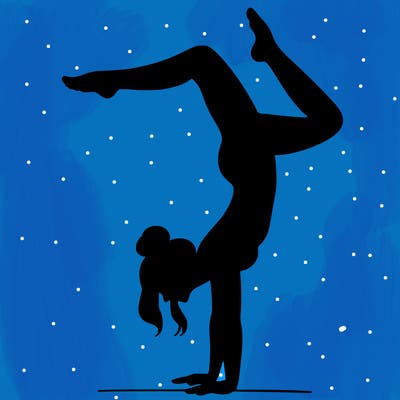 a woman doing a handstand