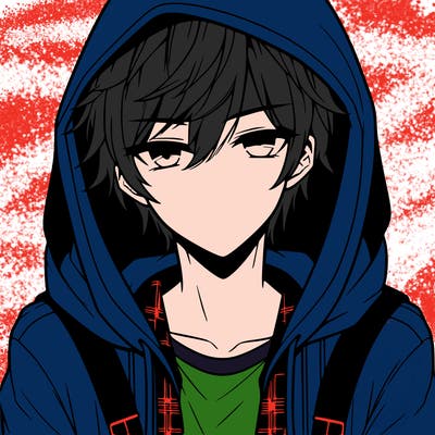 hot anime boy in hoodie