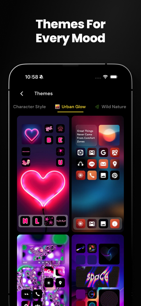Wallpapers live 4K Background - A collection of aesthetic iOS themes featuring custom wallpapers and icon sets for various moods