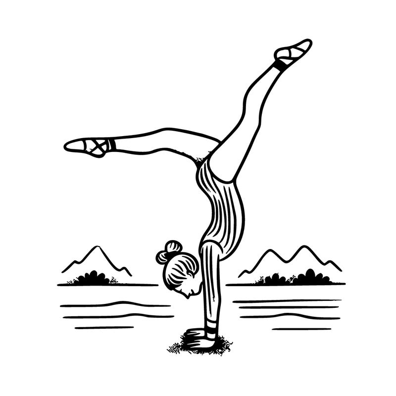 gymnastics doing a handstand that is a girl