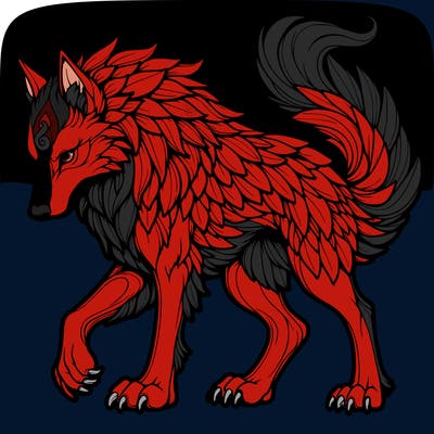 realistic mythical magical wolf