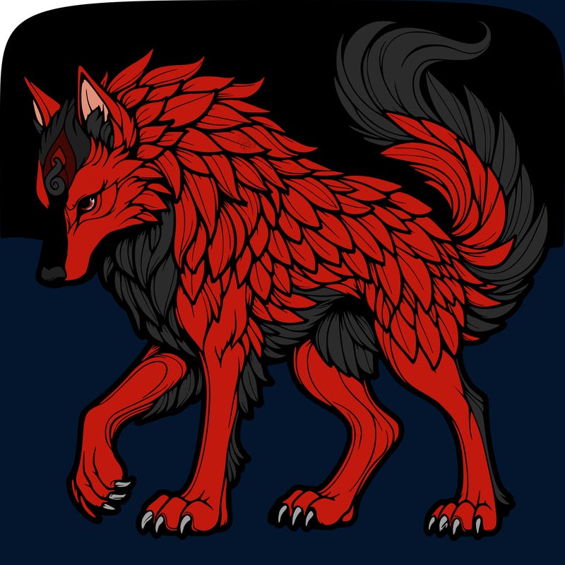 realistic mythical magical wolf