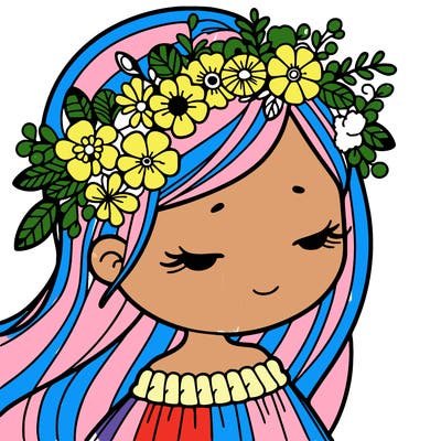 girl with flowers crown