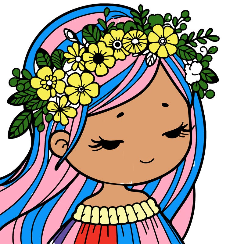 girl with flowers crown