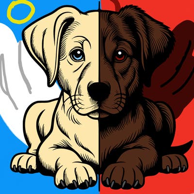 realistic dog split picture