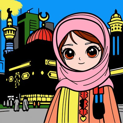 muslim girl in maka madina