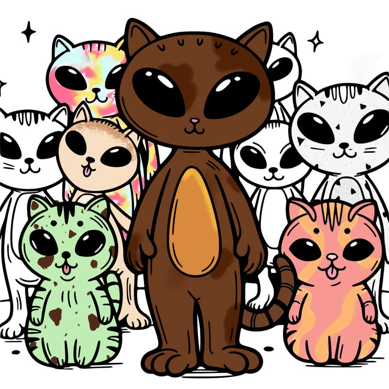 a group of alien cats