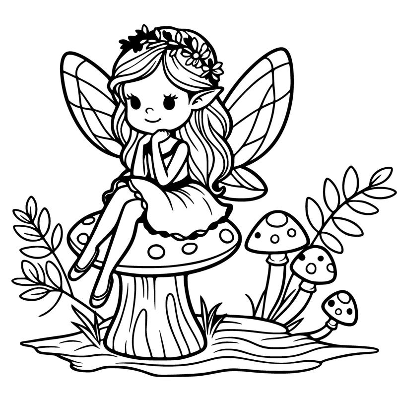 fairy sitting on a mushroom
