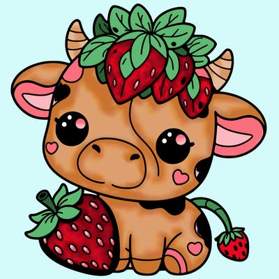 cute strawberry cow