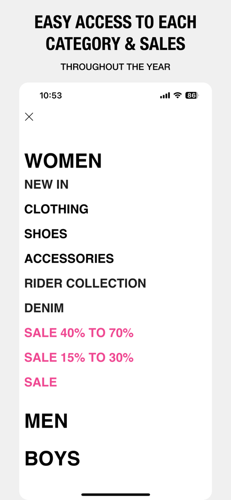 ZANDO - Zando app navigation menu showing fashion categories for women and promotional sales.