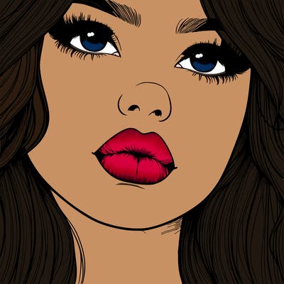 really realistic girl with lips