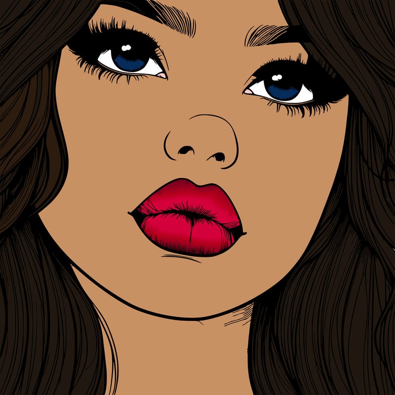 really realistic girl with lips