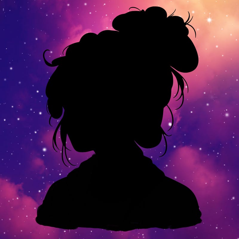 realistic teenage girl with a messy bun