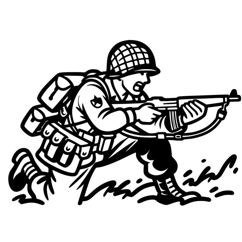 d-day soldier fighting